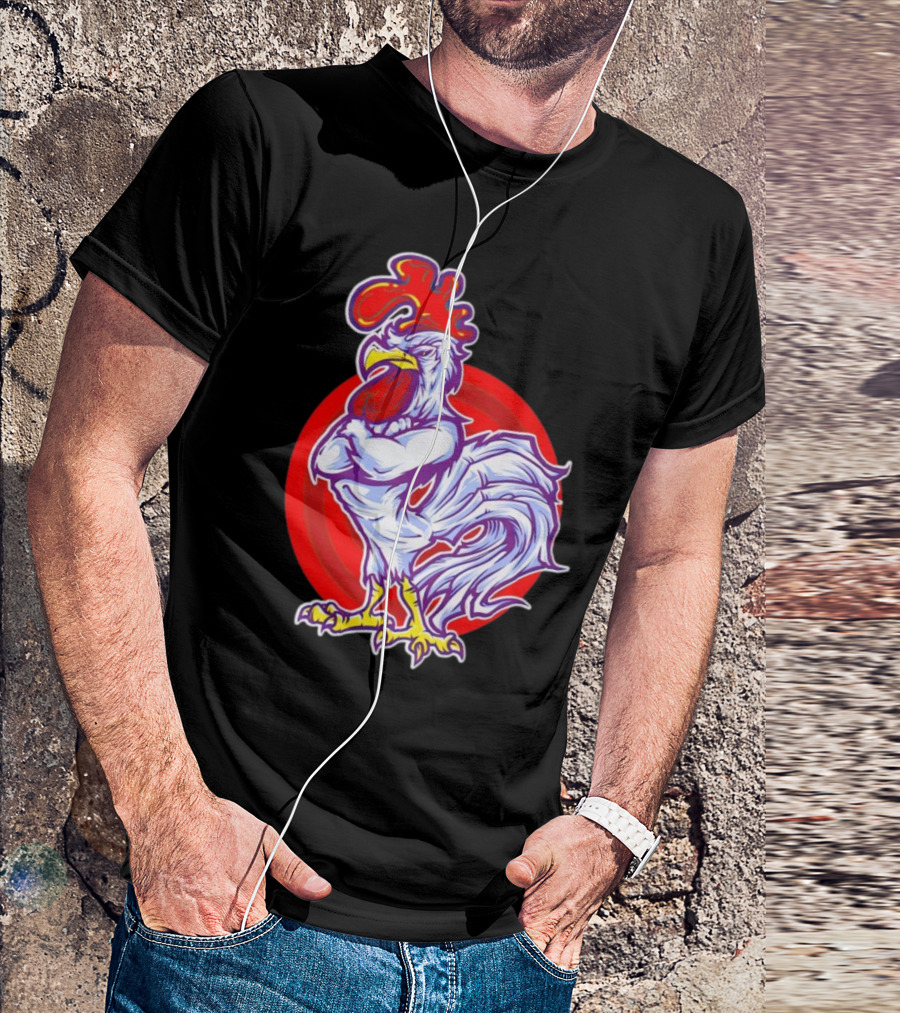 Cookei Chicken Muscle Rooster T-Shirt