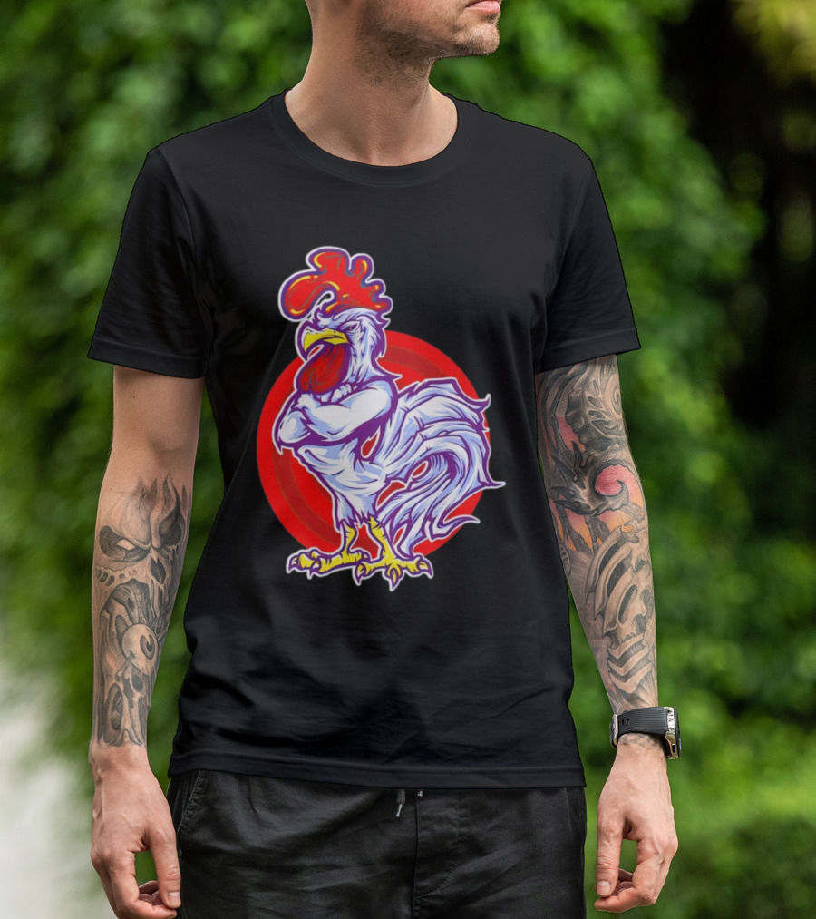 Cookei Chicken Muscle Rooster T-Shirt