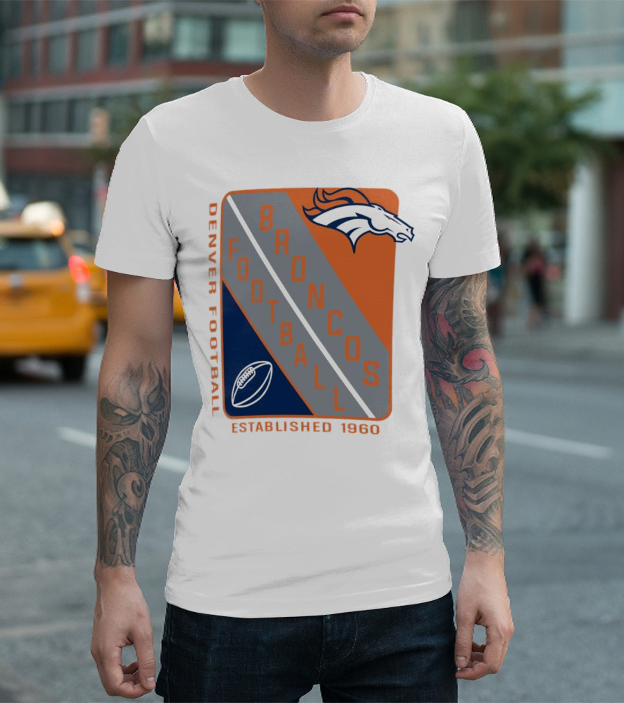Denver Broncos Football Established 1960 Shield T-Shirt