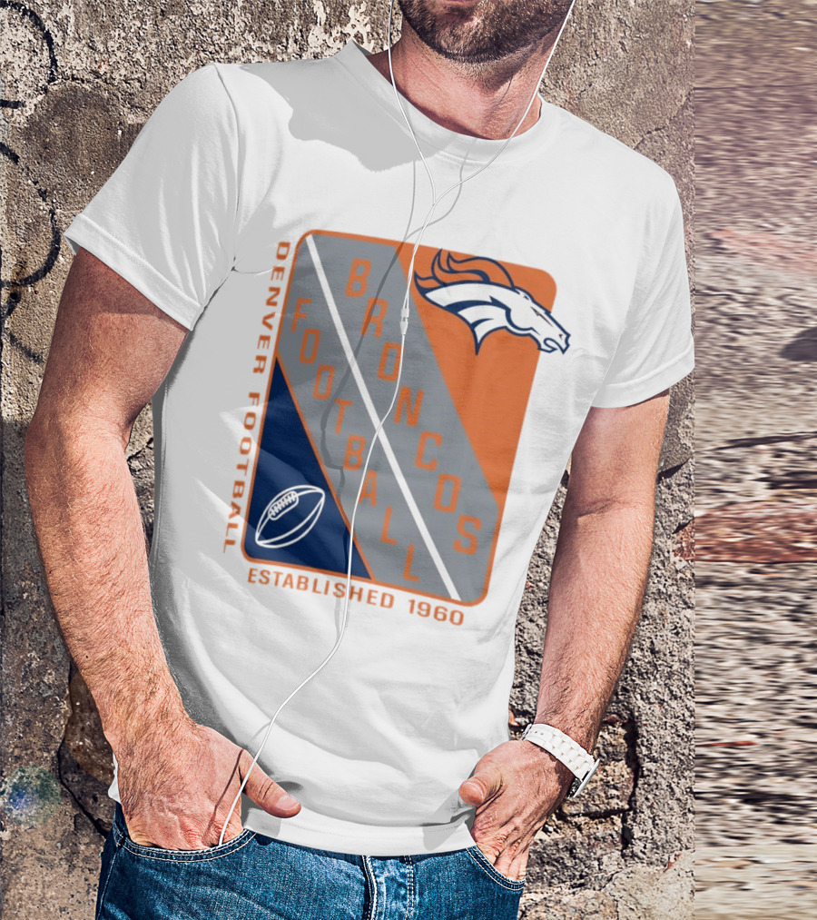 Denver Broncos Football Established 1960 Shield T-Shirt
