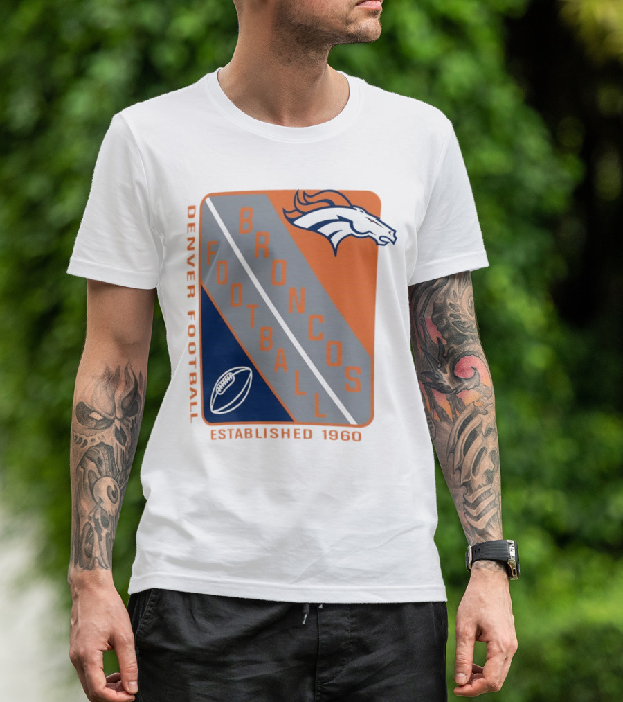 Denver Broncos Football Established 1960 Shield T-Shirt