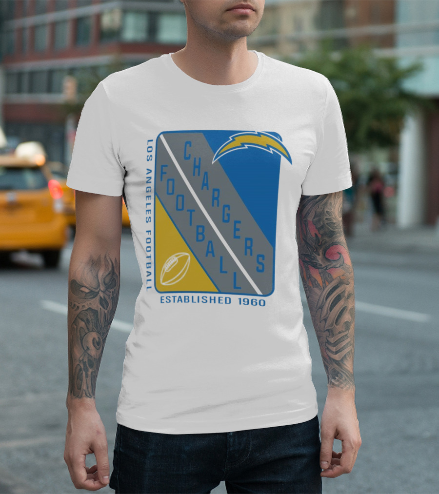 Los Angeles Chargers Football Shield Established 1960 T-Shirt