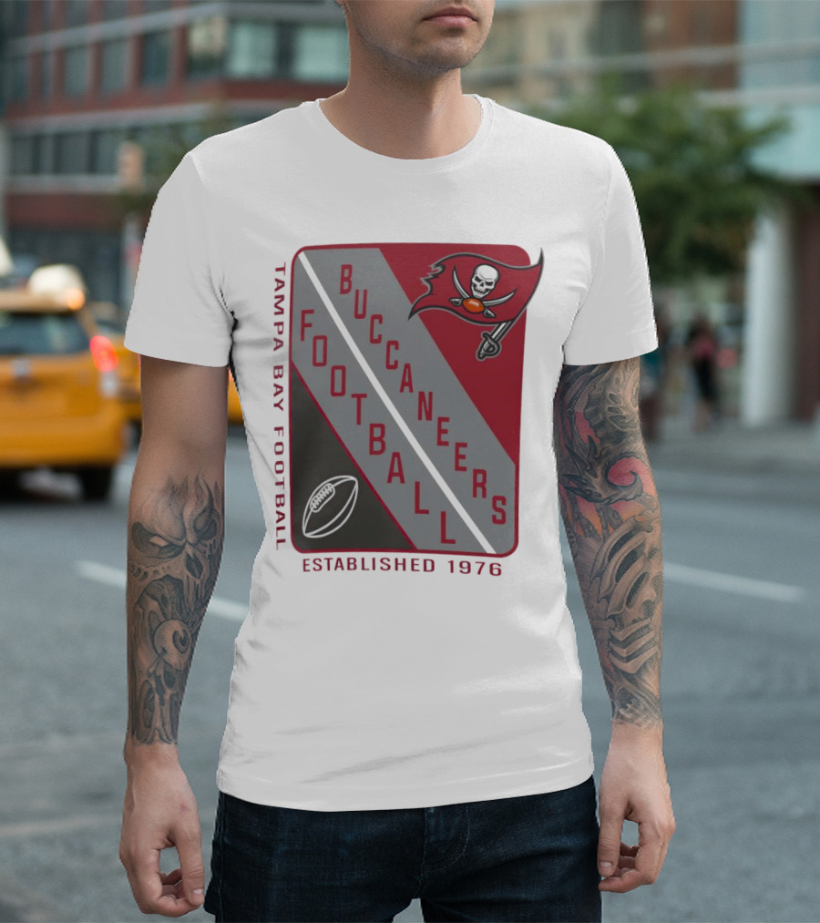 Tampa Bay Buccaneers Football Established 1976 Shield T-Shirt