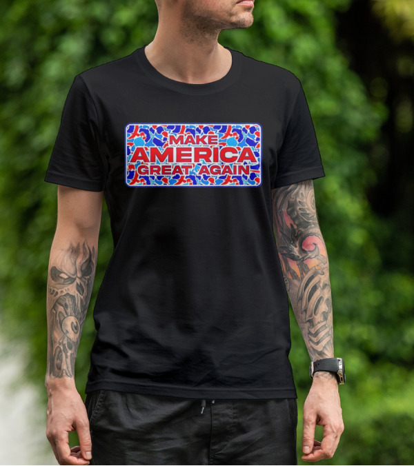 Make America Great Again Camo Red Blue White T-Shirt