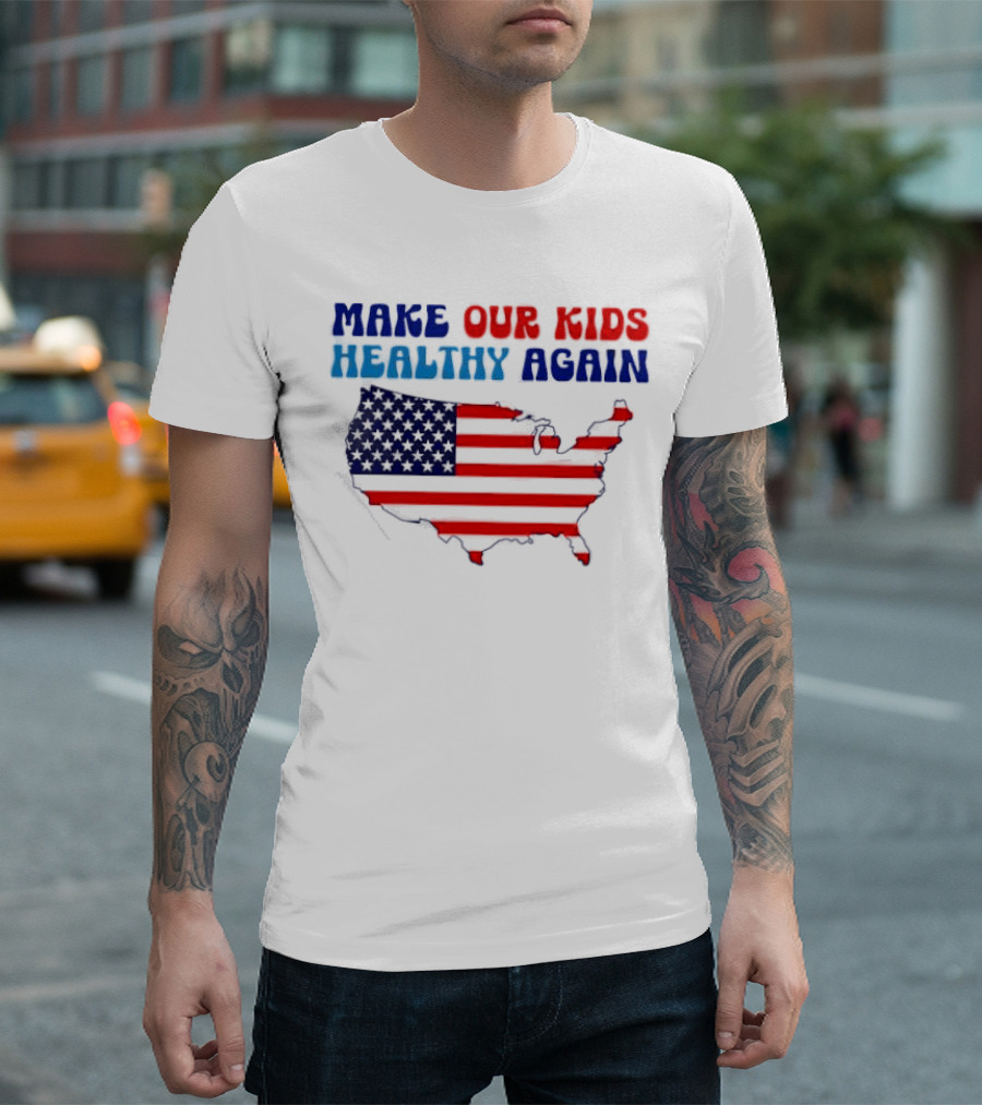Make Our Kids Healthy Again United States Map T-Shirt