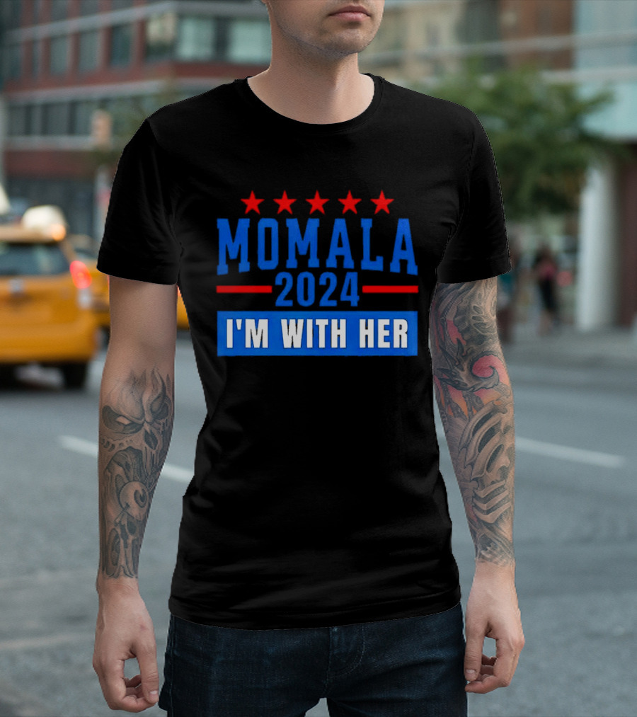 Momala 2024 I'm With Her Political Election Campaign Stars T-Shirt