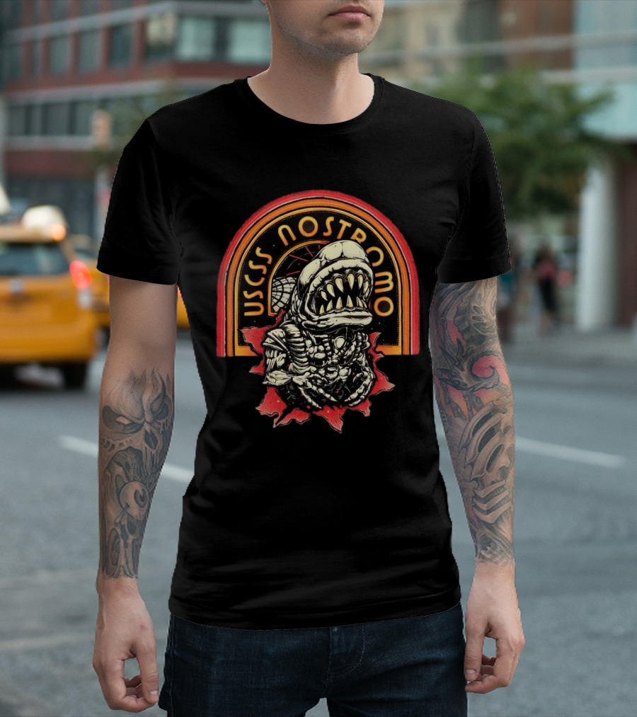 USCSS Nostromo Chest Burster X Alien Movies Vintage T-Shirt