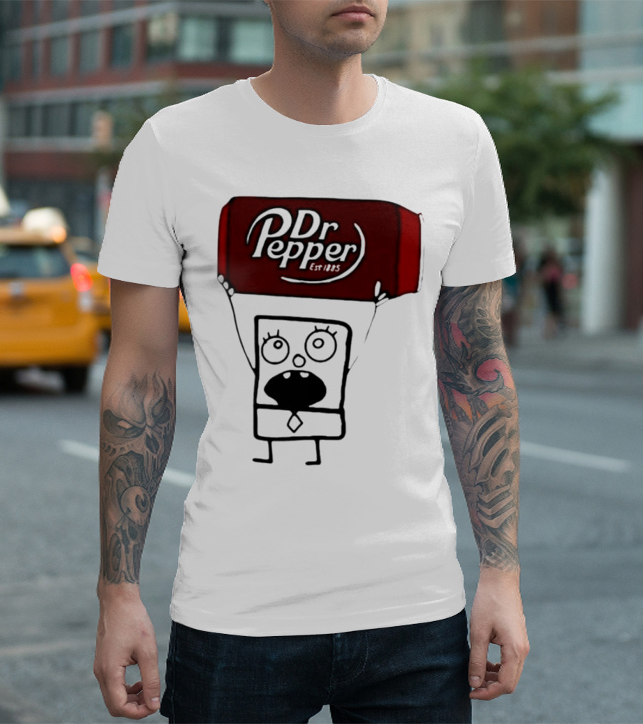 Dr Pepper Est 1885 Character Holding Red Can T-Shirt