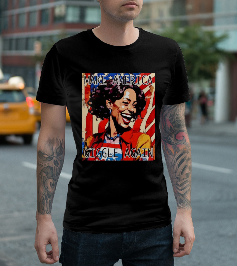 Make America Giggle Again Kamala Harris Retro Pop T-Shirt