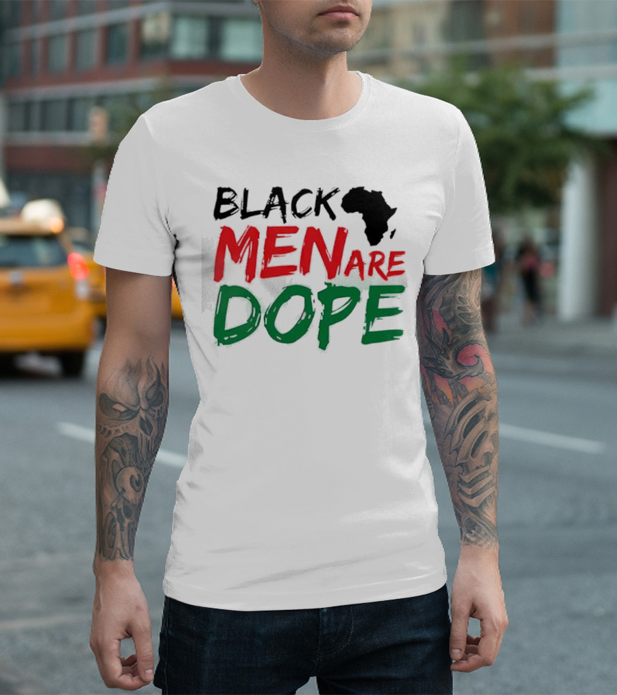 Black Men Are Dope Africa Silhouette Red Green T-Shirt
