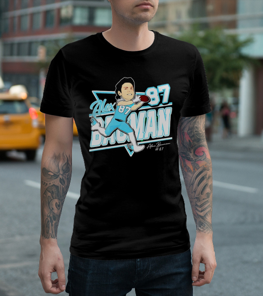 Tulane Green Wave Alex Bauman 87 Cartoon Football Character T-Shirt