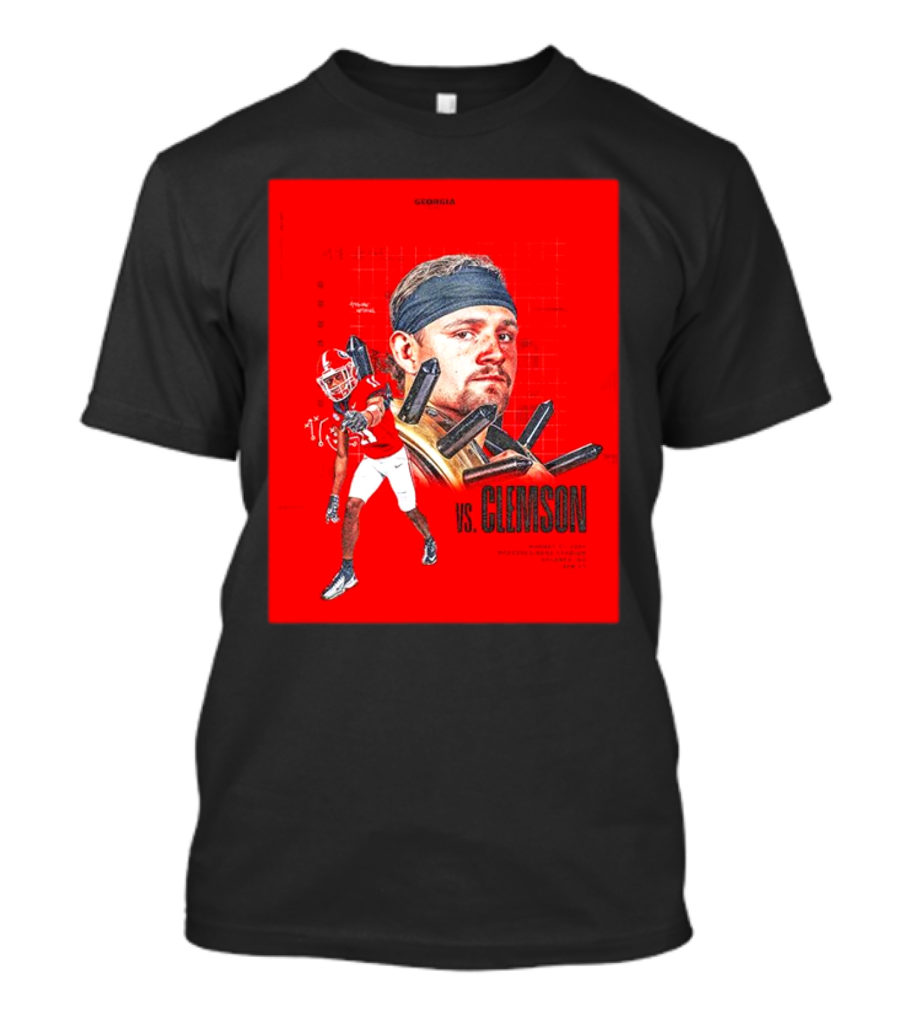 Arian Smith 11 Dan Jackson 17 Georgia Bulldogs Vs Clemson Tigers August 31 2024 Football Showdown T-Shirt