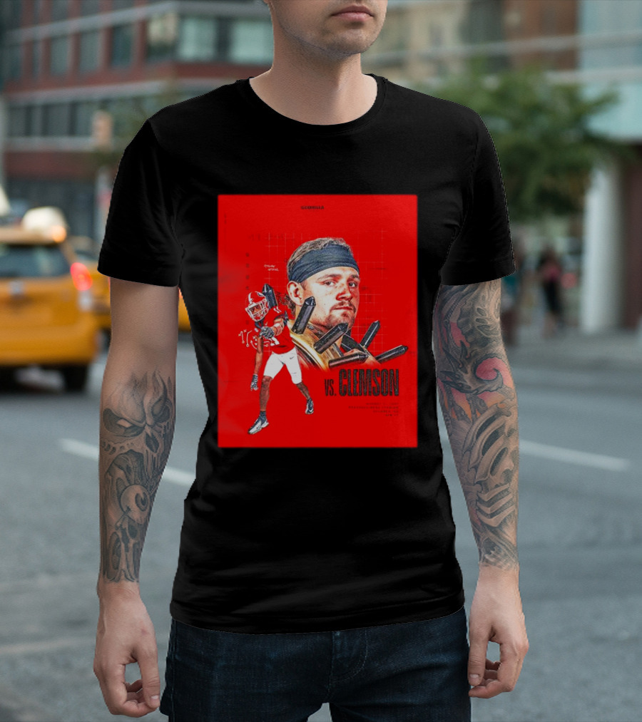 Arian Smith 11 Dan Jackson 17 Georgia Bulldogs Vs Clemson Tigers August 31 2024 Football Showdown T-Shirt