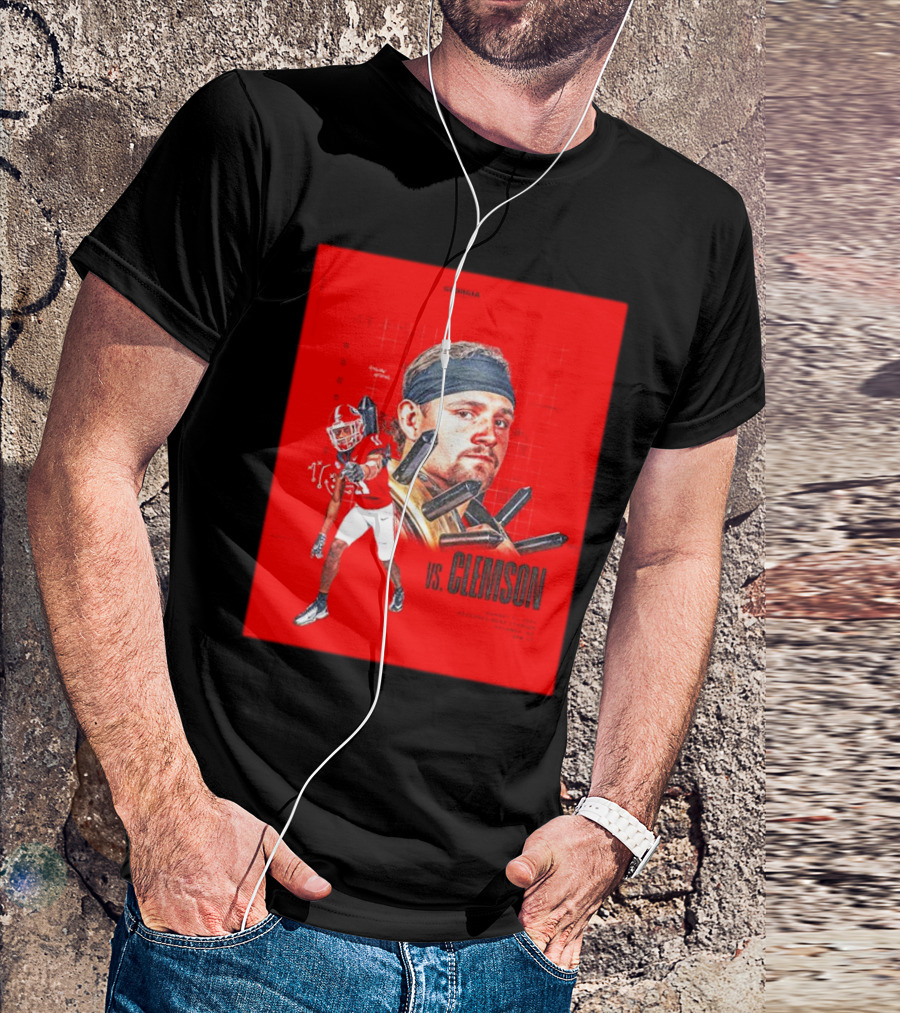 Arian Smith 11 Dan Jackson 17 Georgia Bulldogs Vs Clemson Tigers August 31 2024 Football Showdown T-Shirt