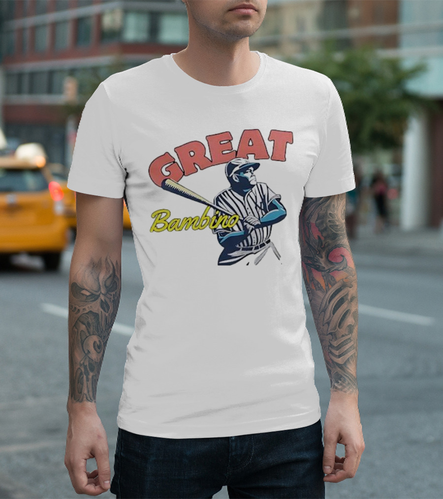 Great Bambino Baseball Legend Iconic Cotton Crew T-Shirt