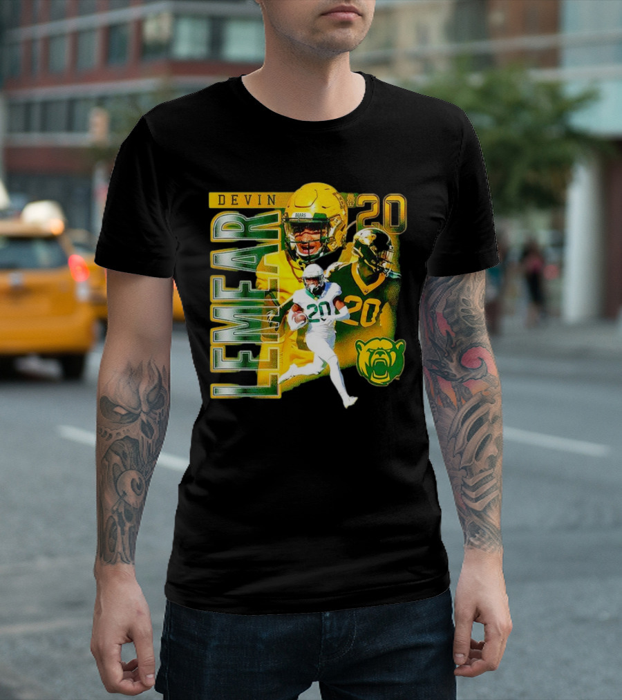 Devin Lemear 20 Baylor Bears Football Player Collage T-Shirt
