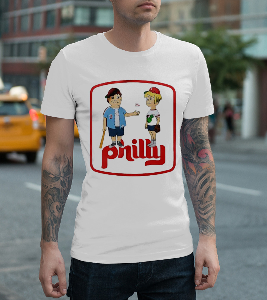 Philadelphia Phillies Phil and Phillis Philly Baseball Cartoon T-Shirt