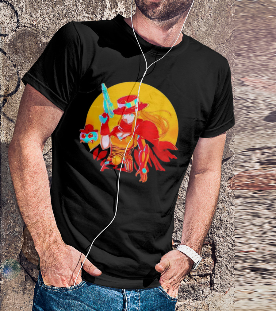 Samus Aran Metroid Marshal With Gun And Hat In Western T-Shirt