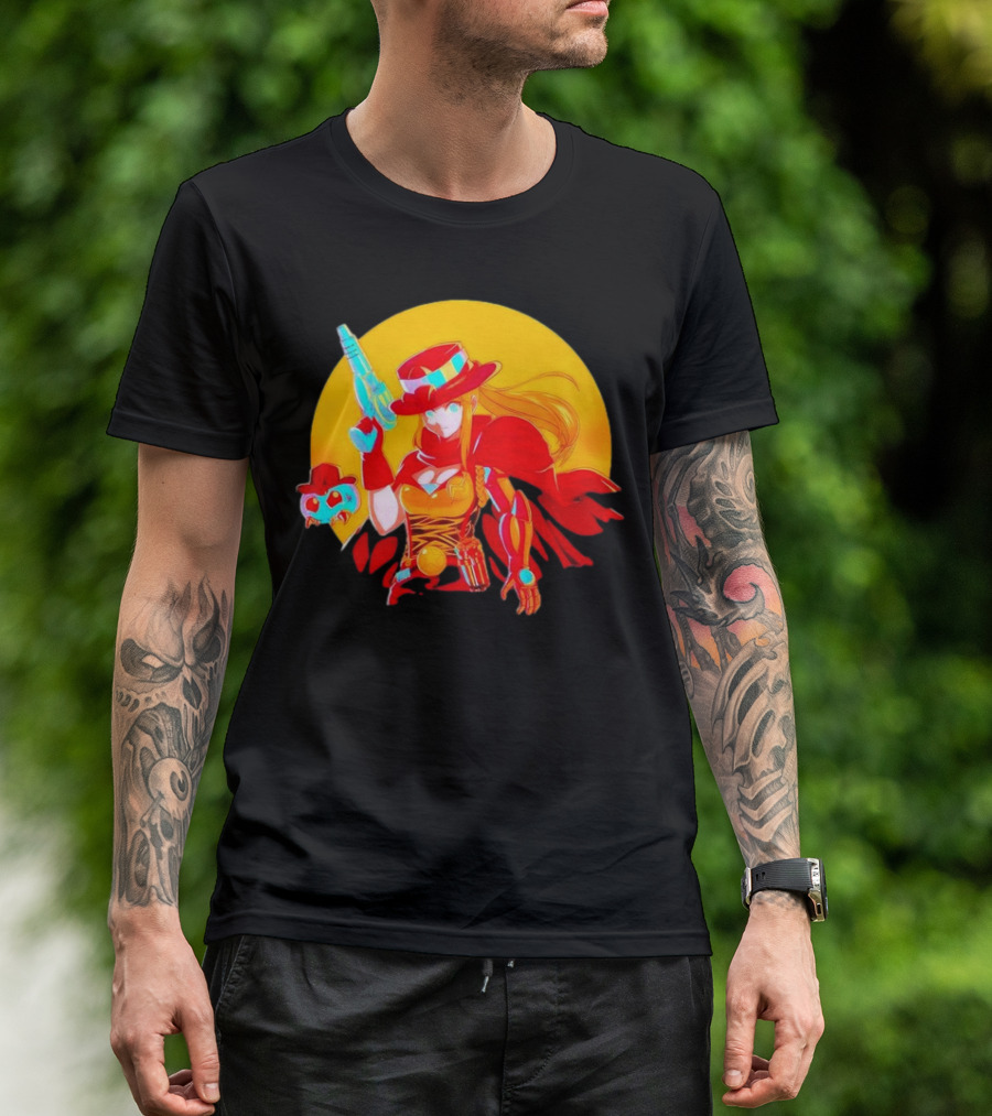 Samus Aran Metroid Marshal With Gun And Hat In Western T-Shirt