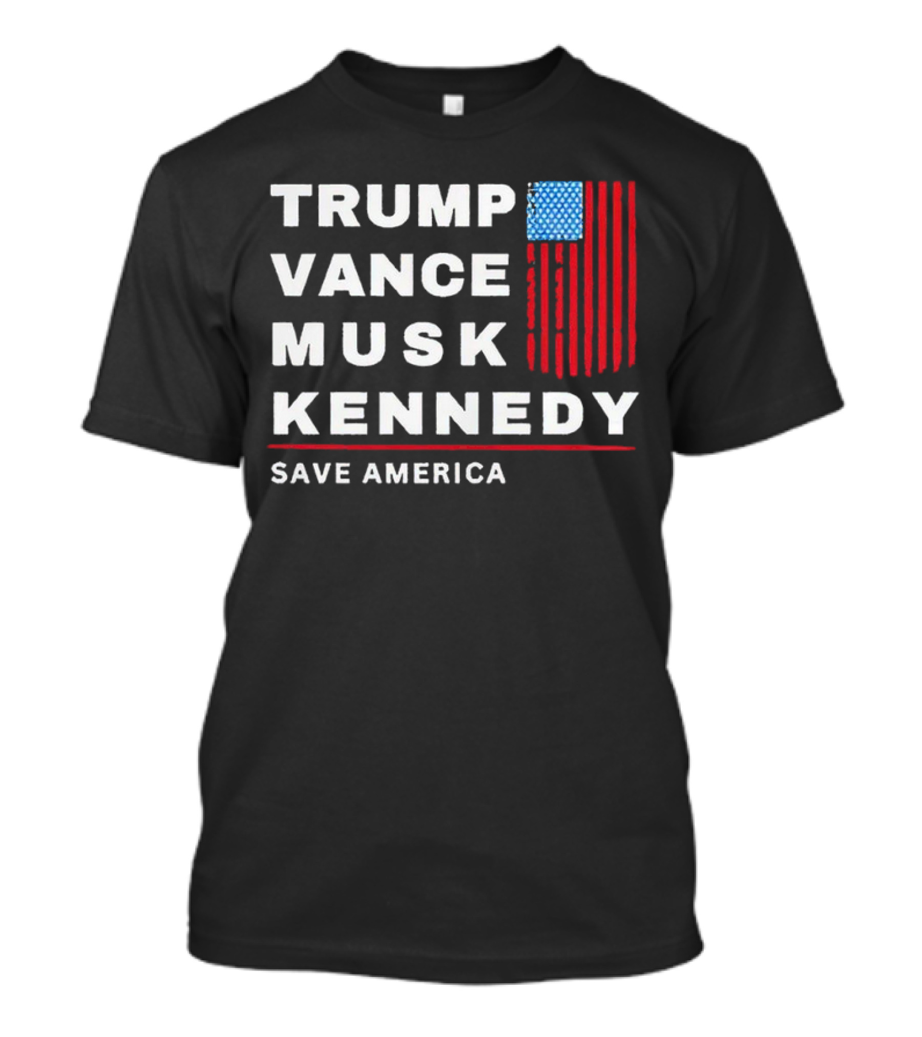 Trump Vance Musk Kennedy Save America Retro Flag T-Shirt