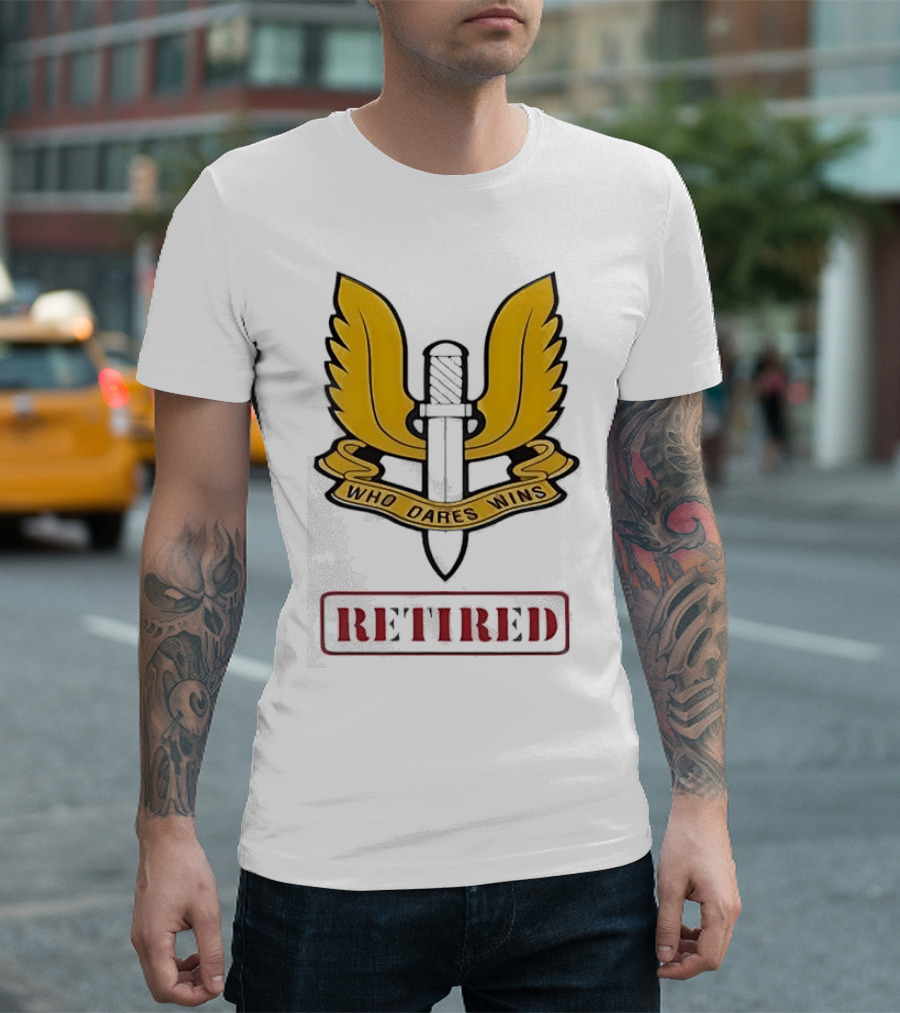 Who Dares Wins Retired SAS Regiment Badge T-Shirt