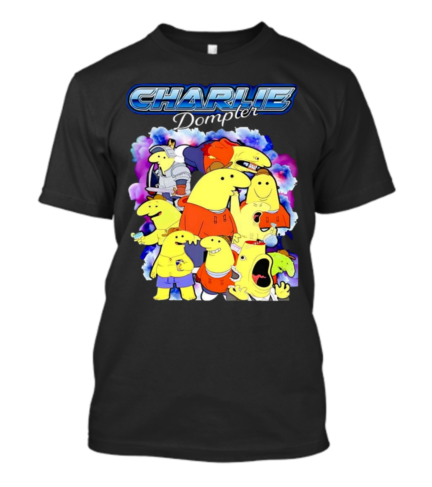 Charlie Dompler Colorful Cartoon Characters T-Shirt