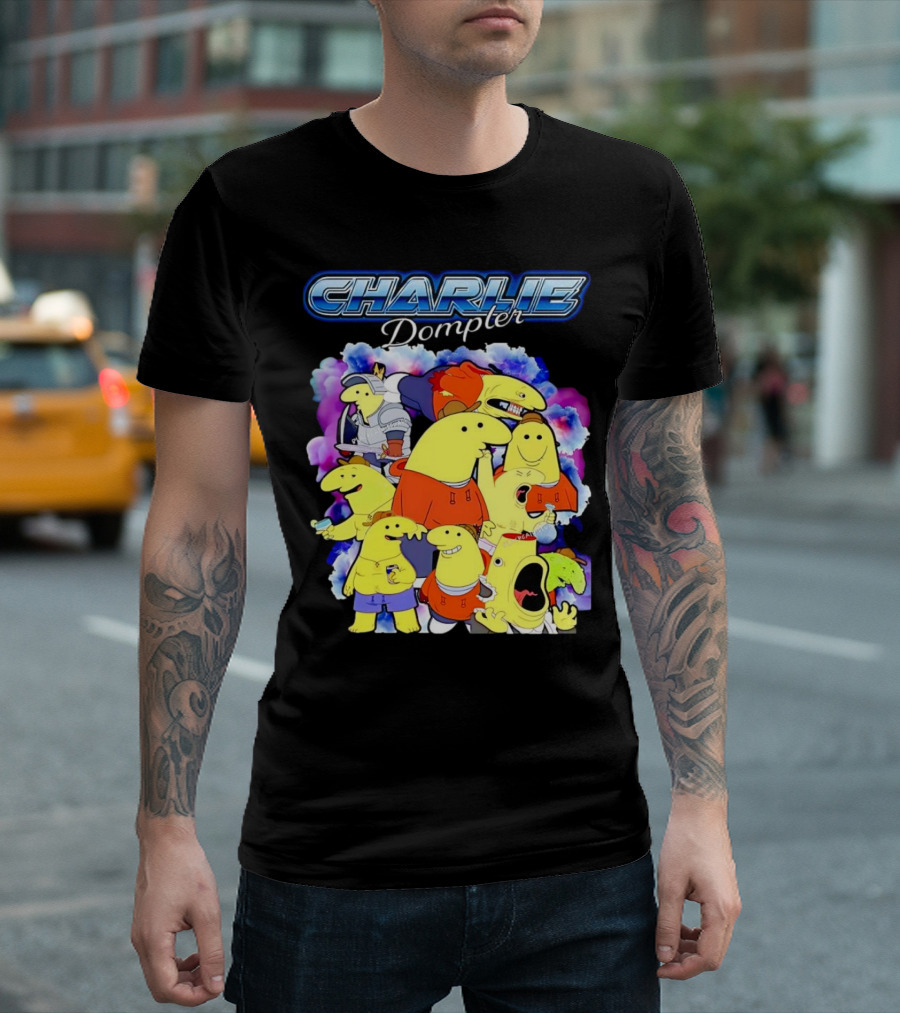 Charlie Dompler Colorful Cartoon Characters T-Shirt