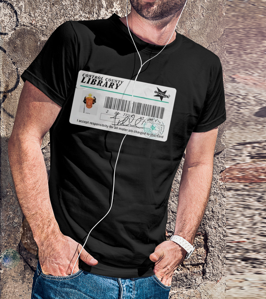 Control County Library Card Design With Signature And Photo T-Shirt