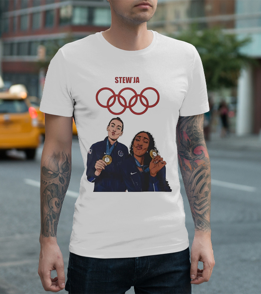 Stewja Olympic Rings A'Ja Wilson Breanna Stewart T-Shirt