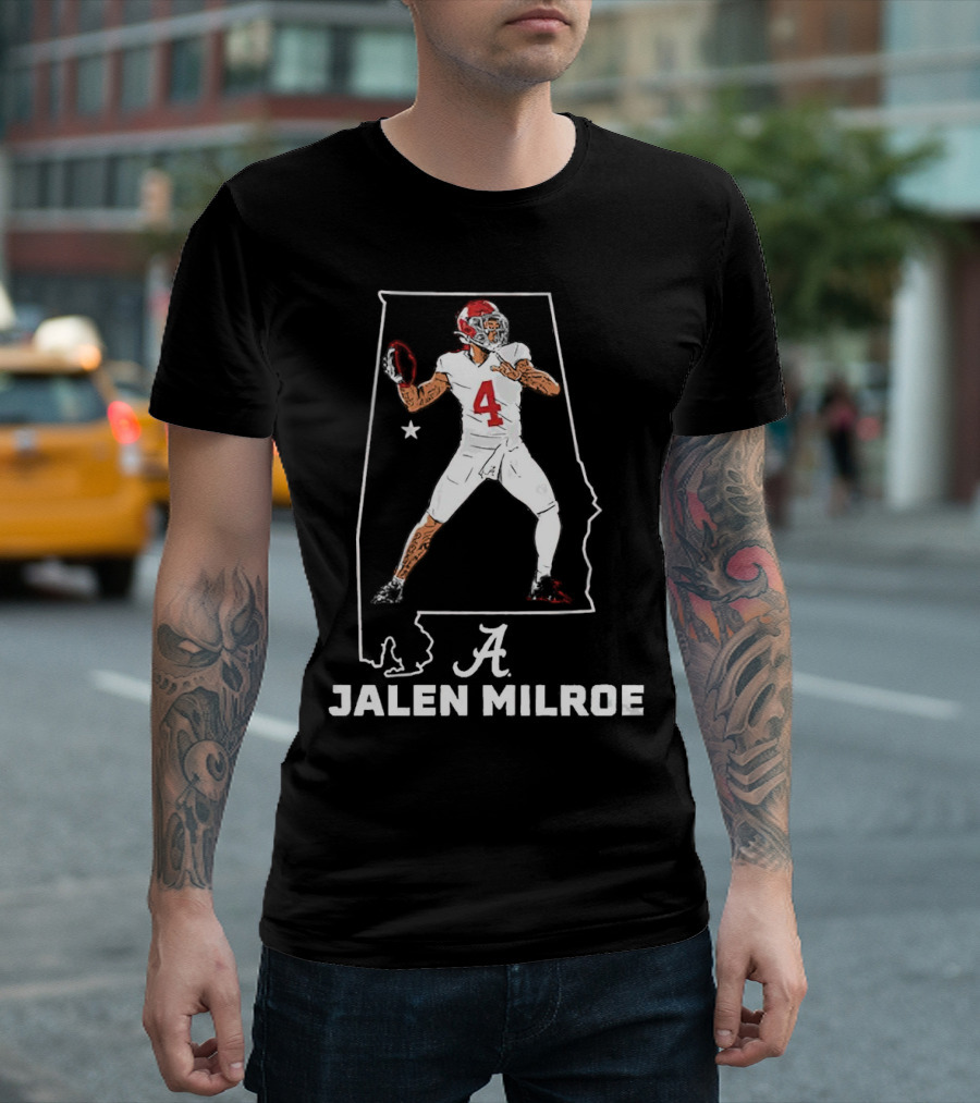 Alabama Crimson Tide Jalen Milroe Football Star T-Shirt