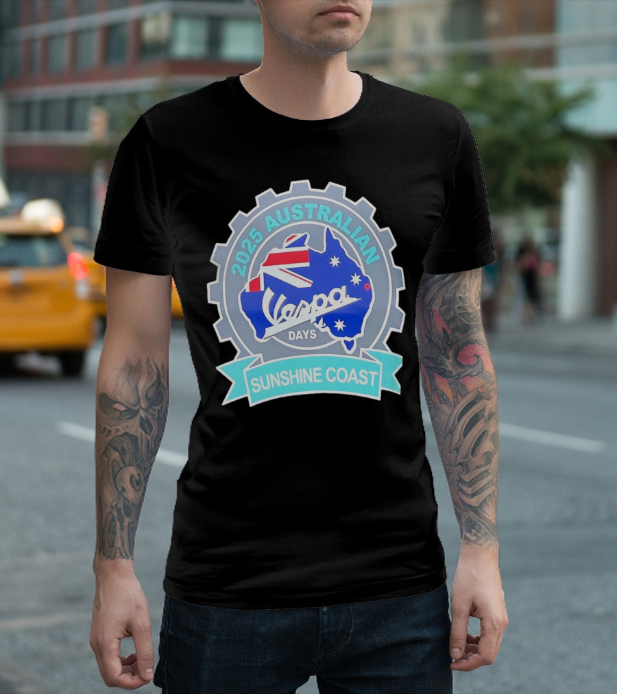 2025 Australian Sunshine Coast Vespa Days Australia Flag T-Shirt