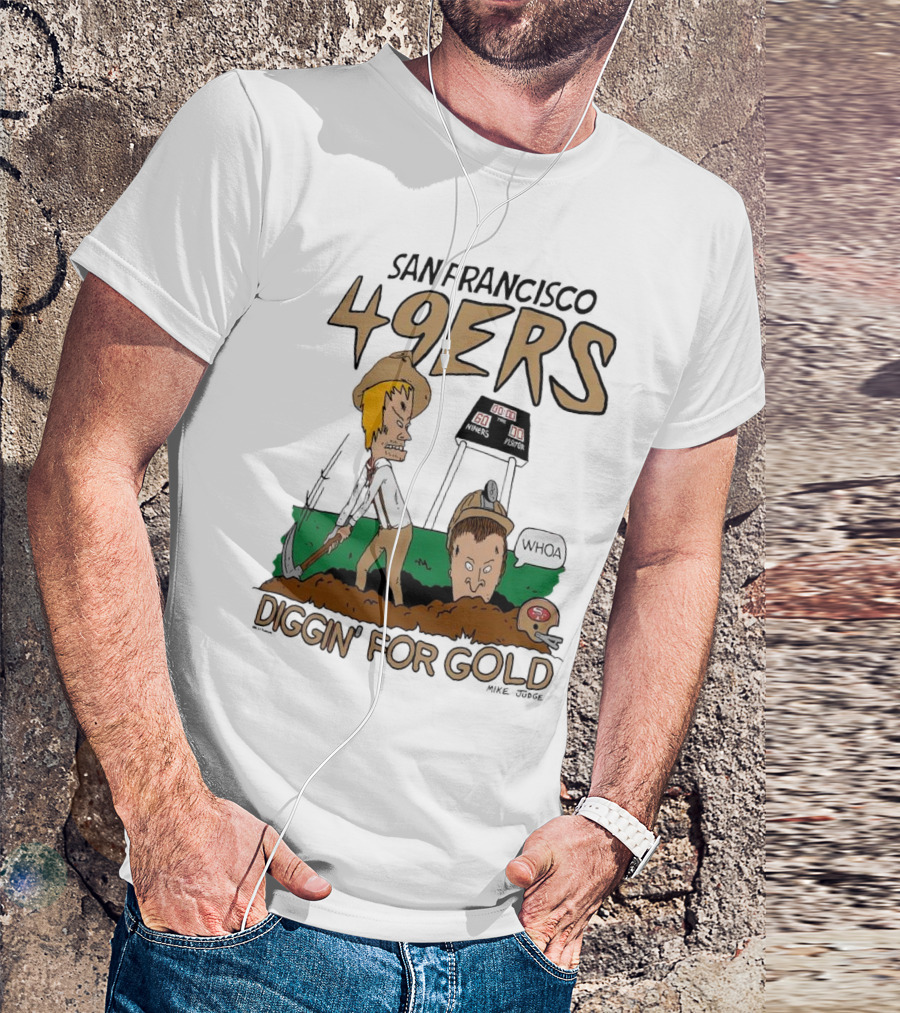San Francisco 49ers Diggin' For Gold NFL X Beavis And Butt-Head T-Shirt