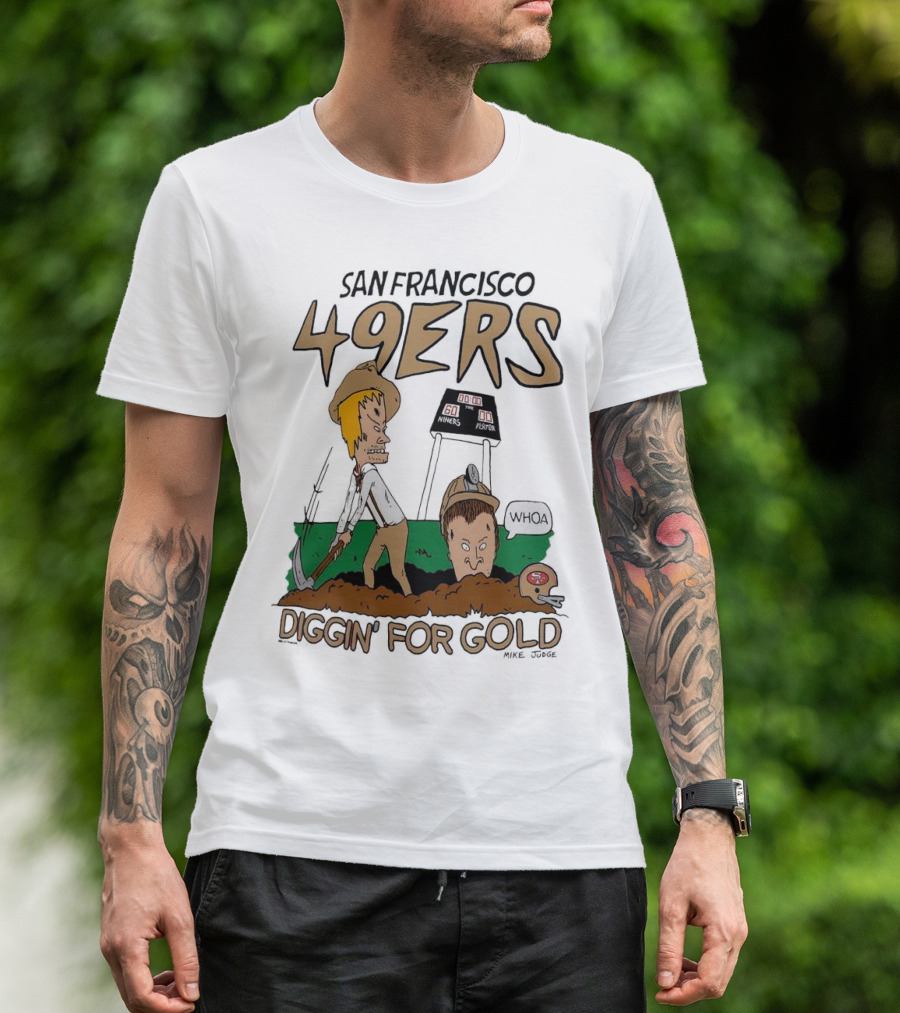 San Francisco 49ers Diggin' For Gold NFL X Beavis And Butt-Head T-Shirt