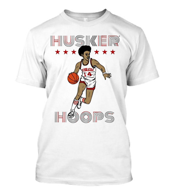 Husker Hoops Nebraska Cornhuskers Basketball Player With Stars T-Shirt