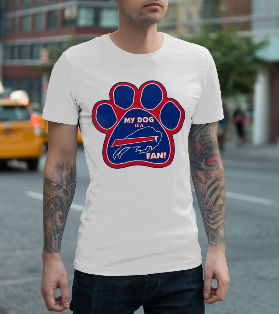 Buffalo Bills My Dog Is a Fan Paw Prints T-Shirt
