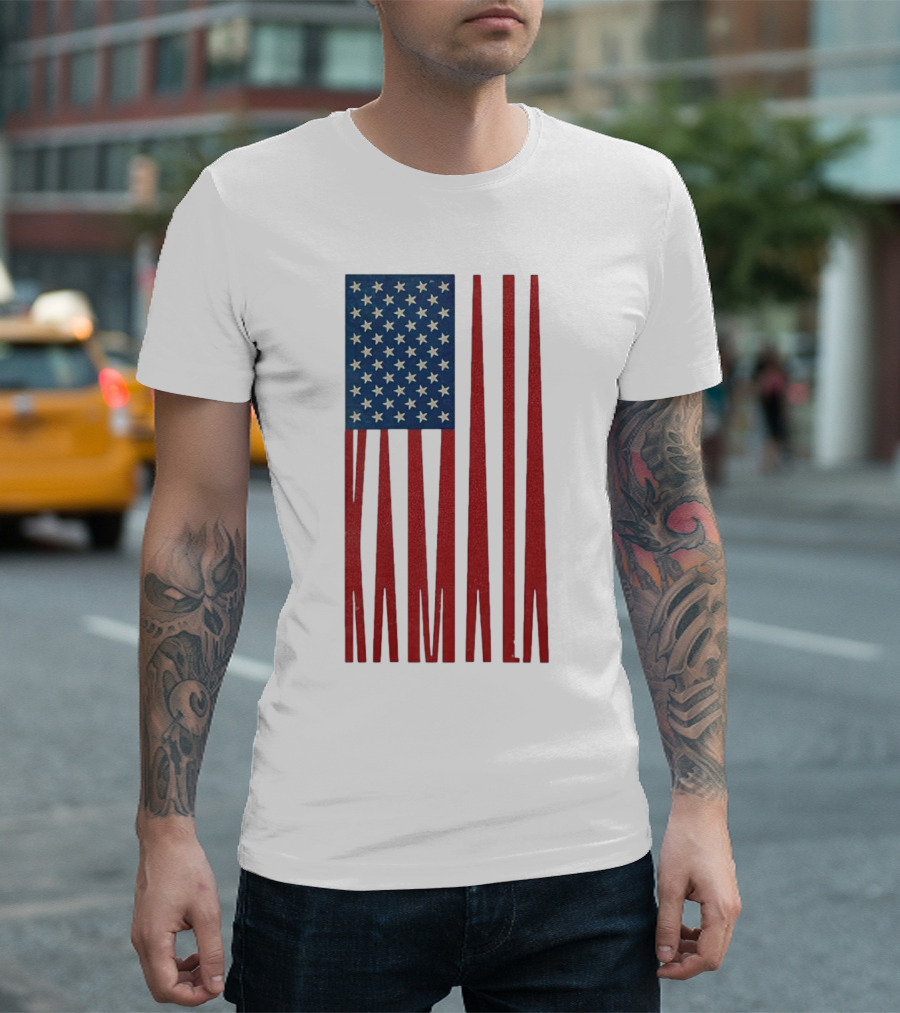 Vintage Kamala Harris 2024 USA Flag Election T-Shirt