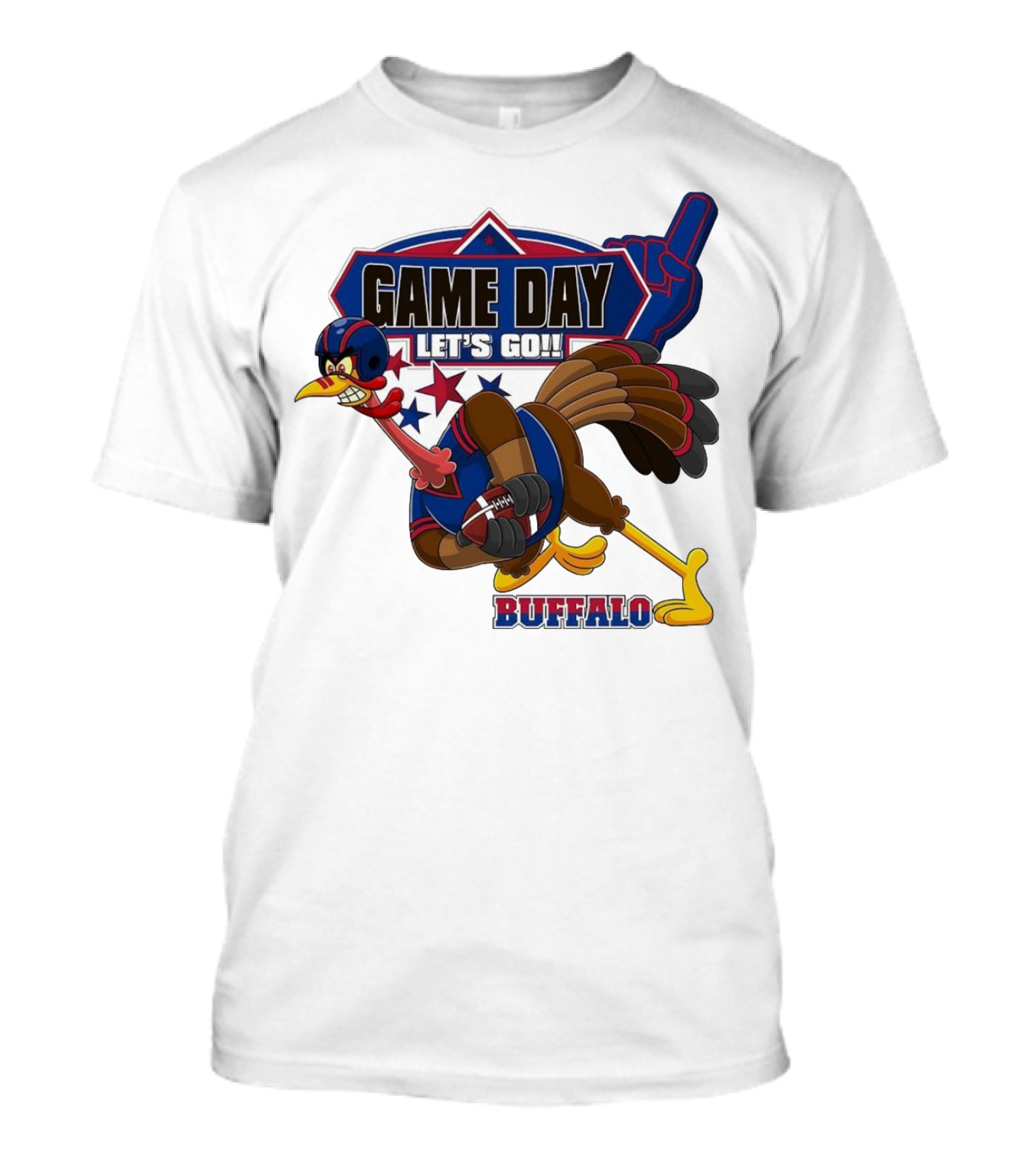 Game Day Let's Go Buffalo Football Turkey Mascot T-Shirt