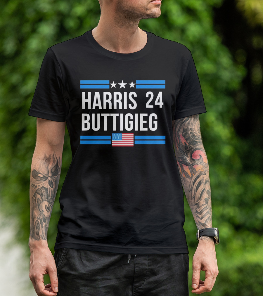 Harris Buttigieg 24 Stars And Stripes Campaign T-Shirt