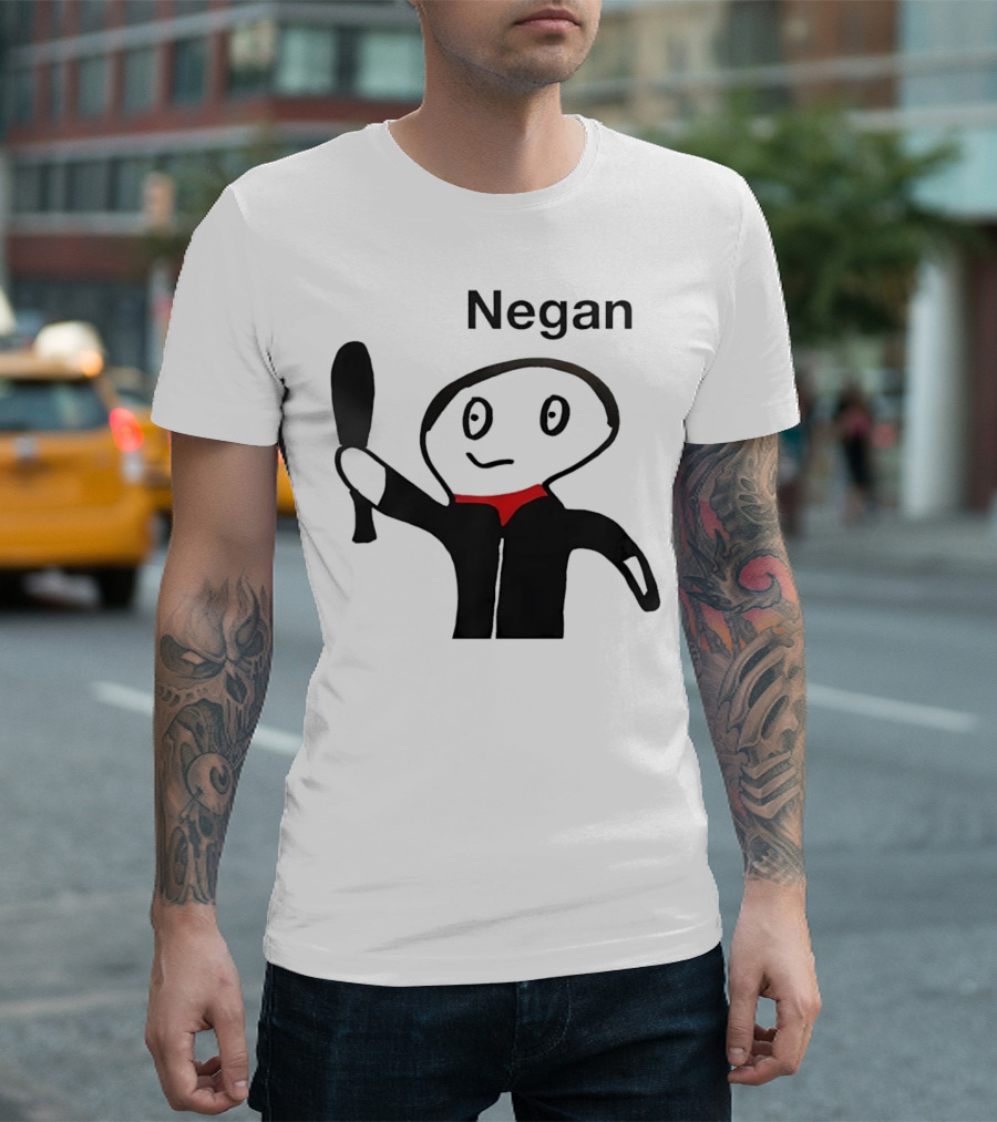 Negan Character With Bat From The Walking Dead T-Shirt