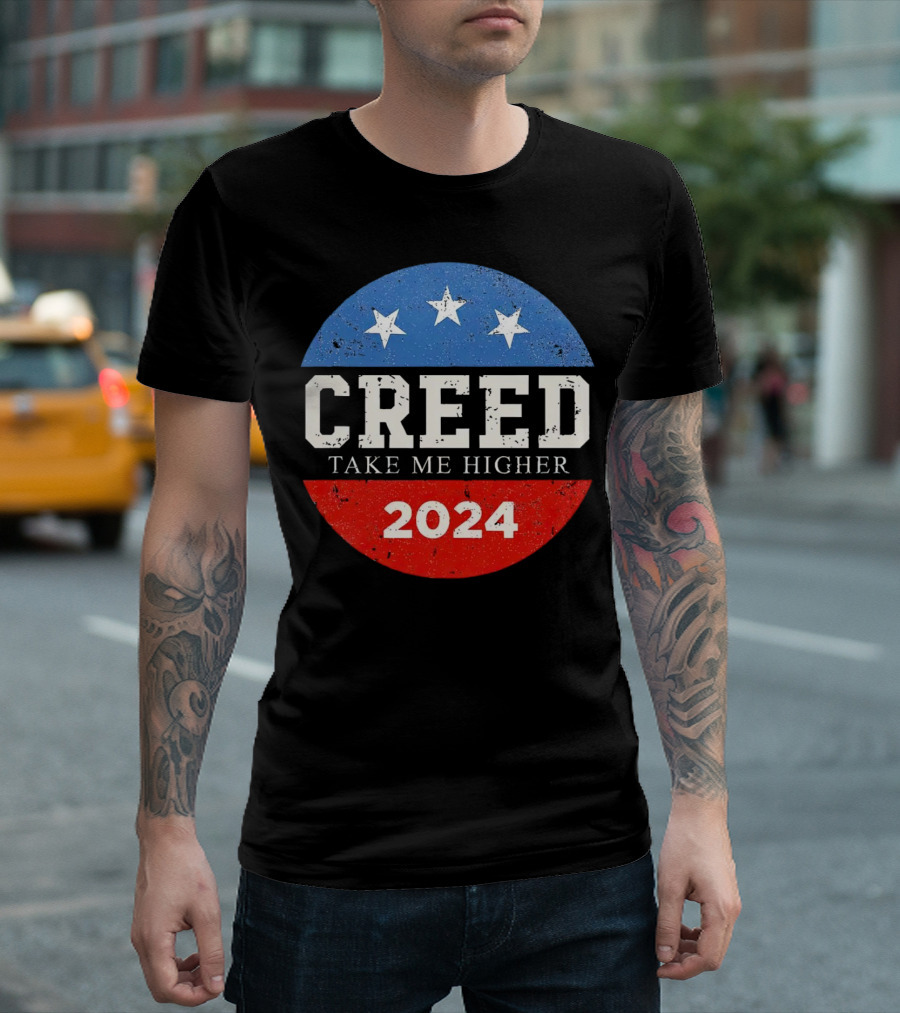 Creed Take Me Higher 2024 Retro Red White Blue Stars T-Shirt