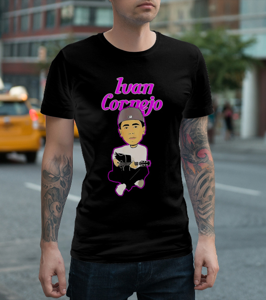 Ivan Cornejo Acoustic Musician Illustration with Guitar T-Shirt