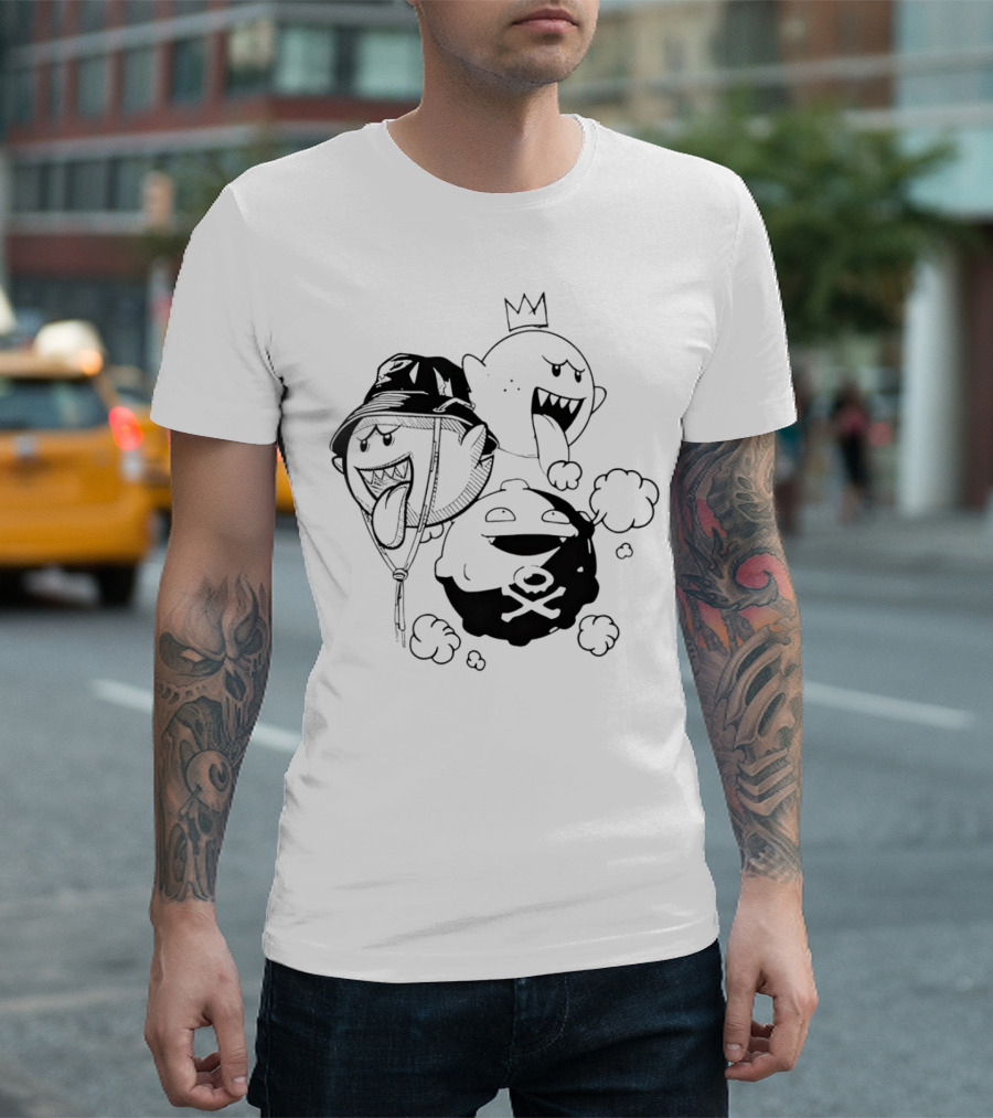 Kain Carter Bomb Squad Ghostly Trio with Crown and Bucket Hat T-Shirt