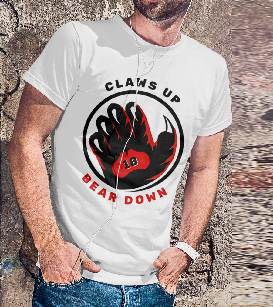 Claws Up Bear Down 18 Caleb Williams Chicago Bears T-Shirt