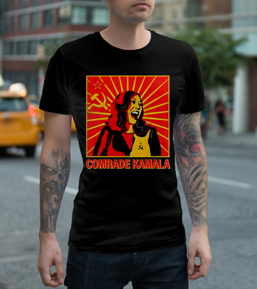 Comrade Kamala Socialist Commie La Harris 2024 Kammunism Red Star Hammer and Sickle T-Shirt