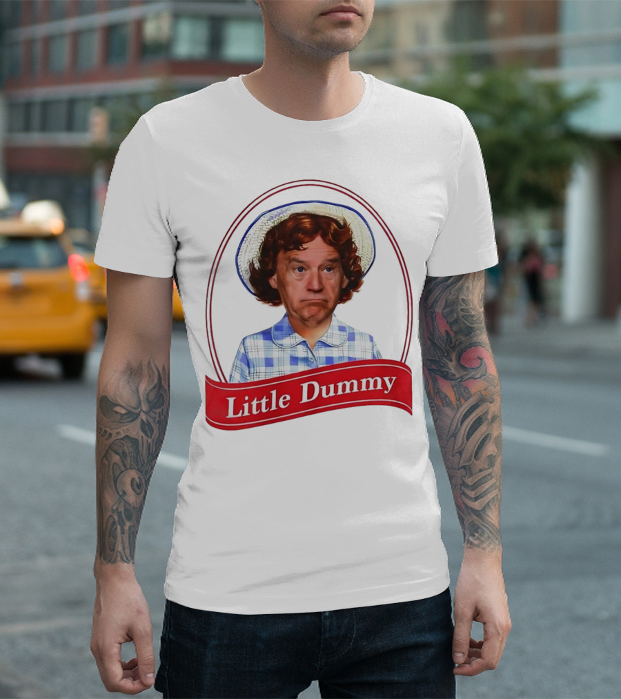 Little Dummy Biden Parody Plaid Hat Oval Frame T-Shirt