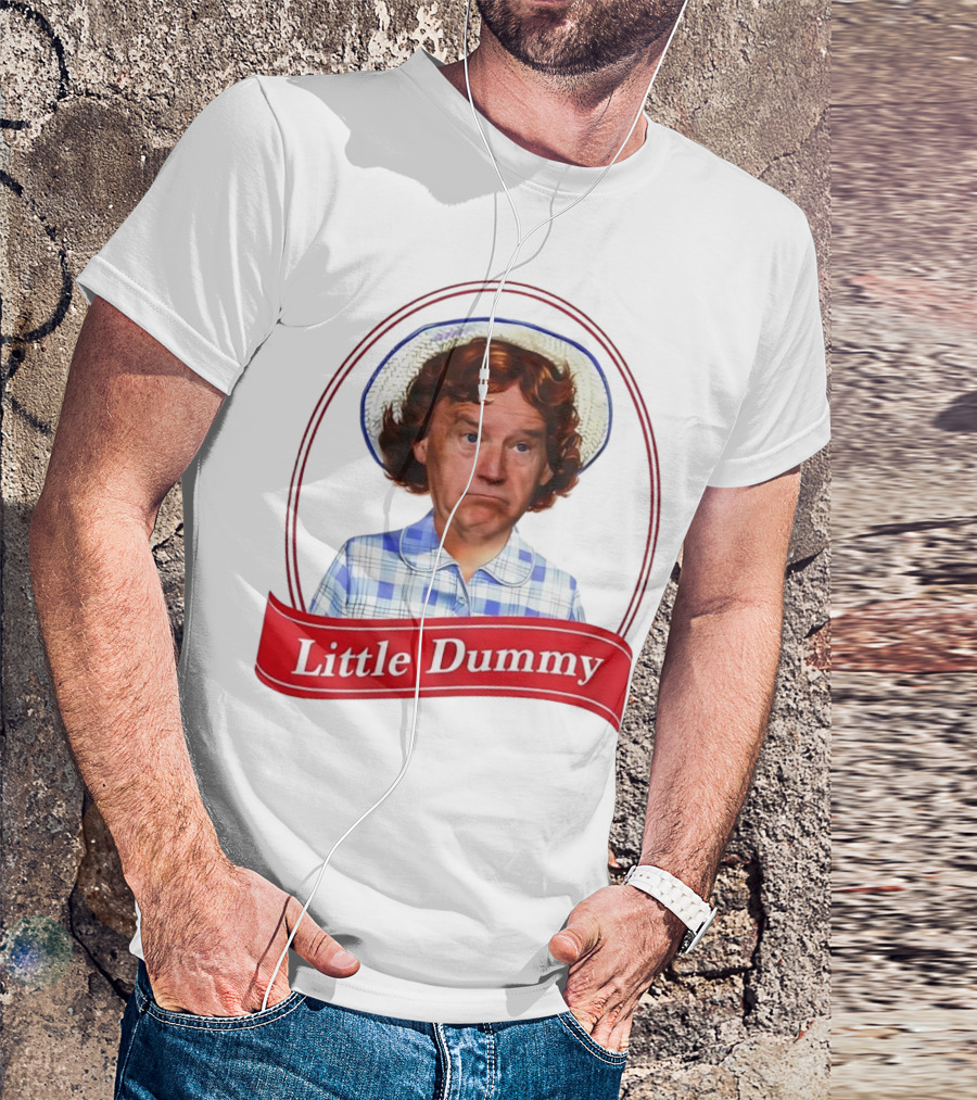 Little Dummy Biden Parody Plaid Hat Oval Frame T-Shirt