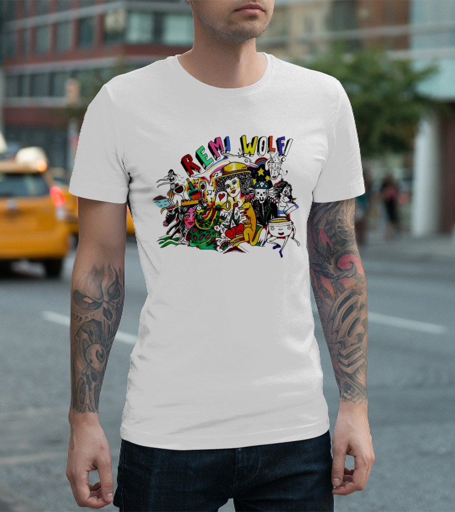 Big Ideas Remi Wolf Colorful Doodle Animation T-Shirt