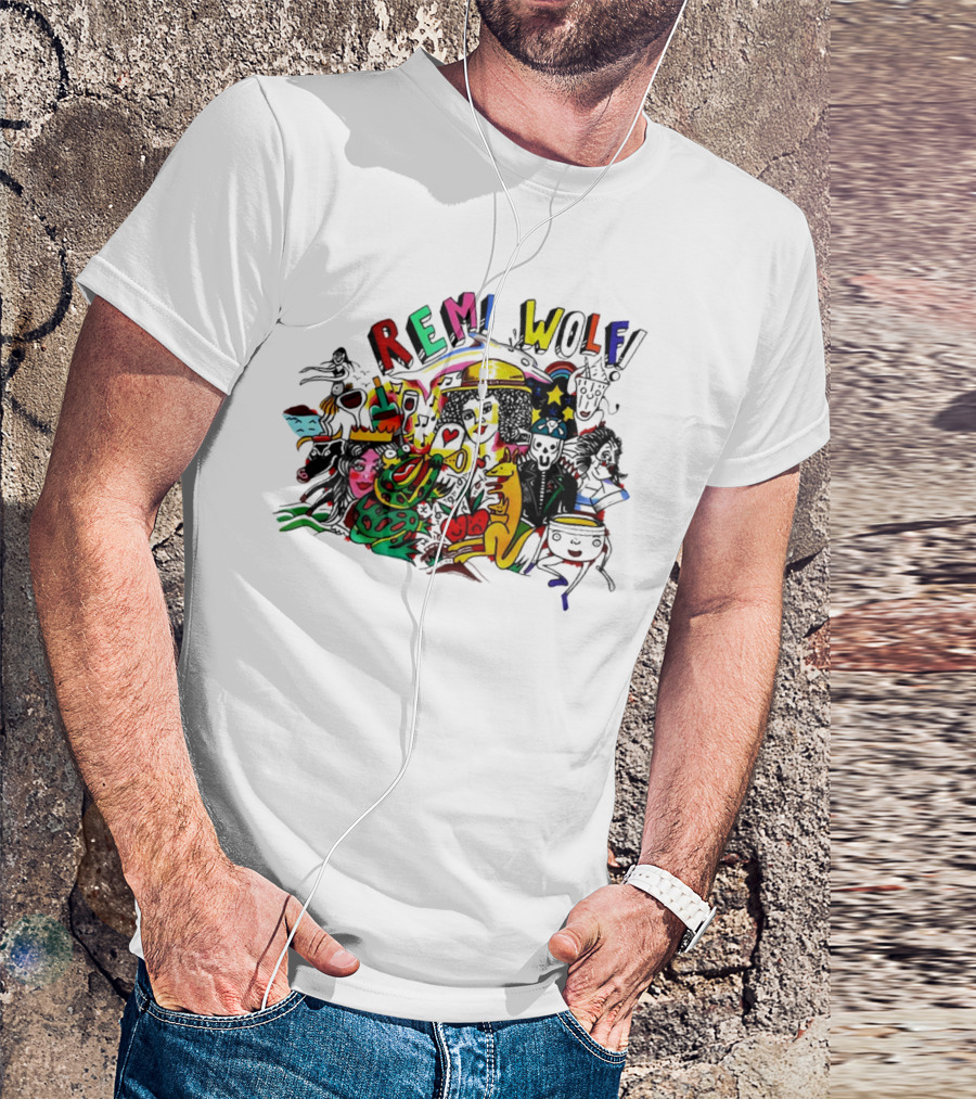 Big Ideas Remi Wolf Colorful Doodle Animation T-Shirt