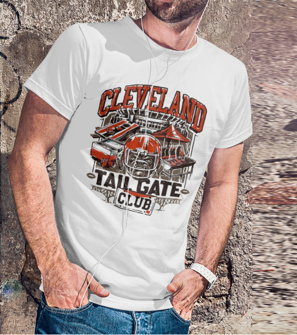 Cleveland Browns Tailgate Club Stadium Cornhole Helmet Grill T-Shirt