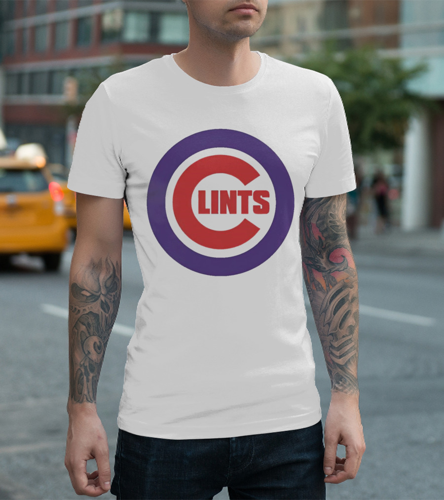 Clints Big C Chicago Cubs Logo Parody Purple Circle T-Shirt